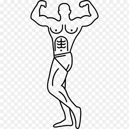 肌肉男展示他的肌肉图标