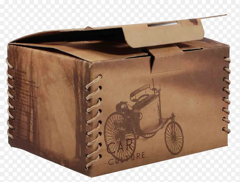 印着自行车的纸盒