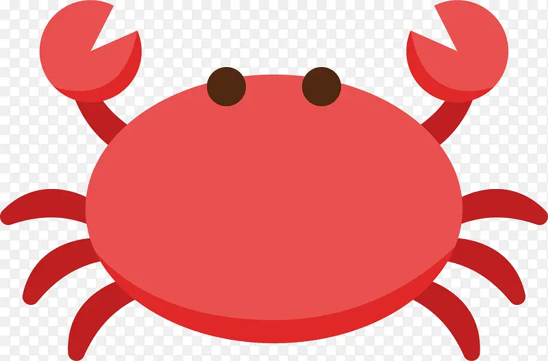 矢量图红色水彩螃蟹