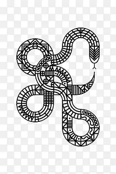 黑色几何线条长蛇