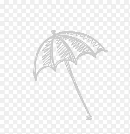 粉笔矢量手绘雨伞