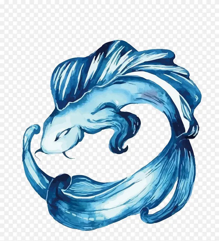 矢量水彩鱼