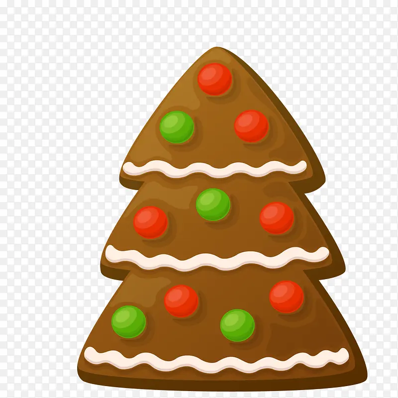 圣诞树蛋糕甜品矢量图