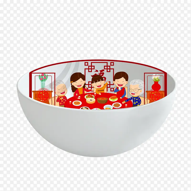 中国传统节日家人吃饭