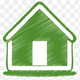 房子绿色拉丝图标