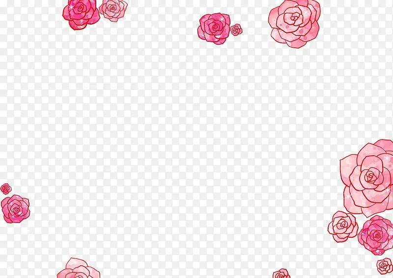 合成创意手绘玫瑰花形状