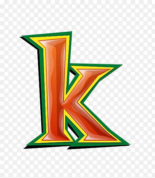 红绿立体字母k