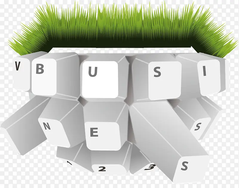 键盘商务科技草坪