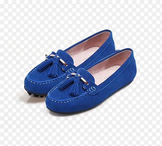 蓝色豆豆鞋