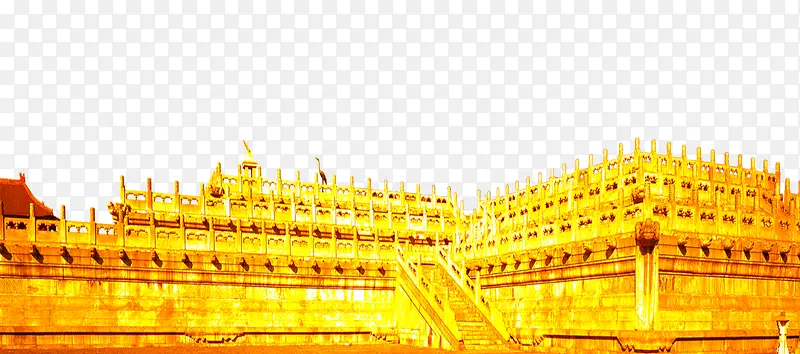 金黄色城堡建筑活动素材