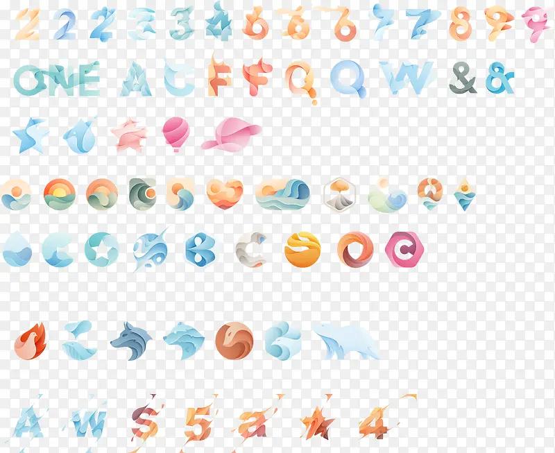 数字花样矢量图