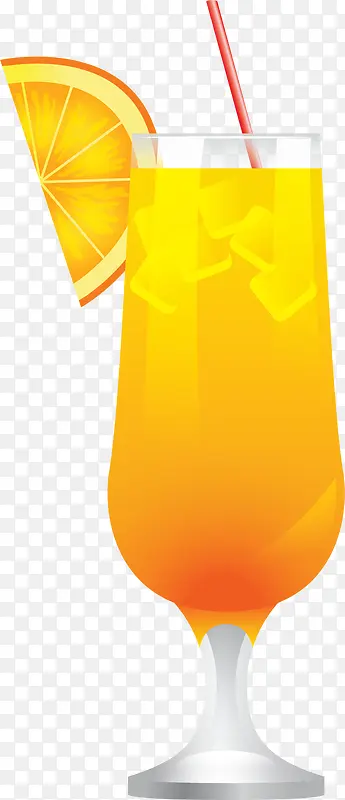 黄色夏天加冰橙汁