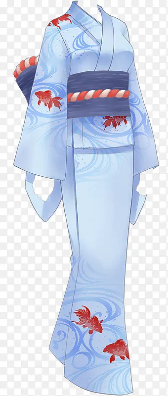 蓝色和服图片