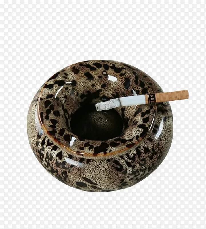 豹纹陶瓷烟灰缸