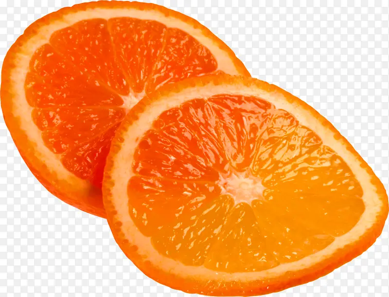 橙色简约橘子片装饰图案
