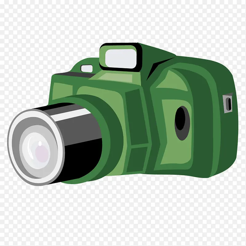 绿色扁平卡通照相机