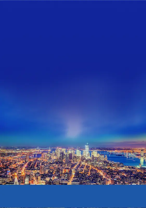 蓝色城市建筑背景图