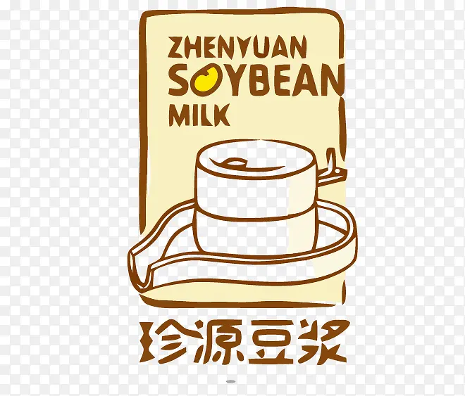 珍源豆浆Logo中国风矢量