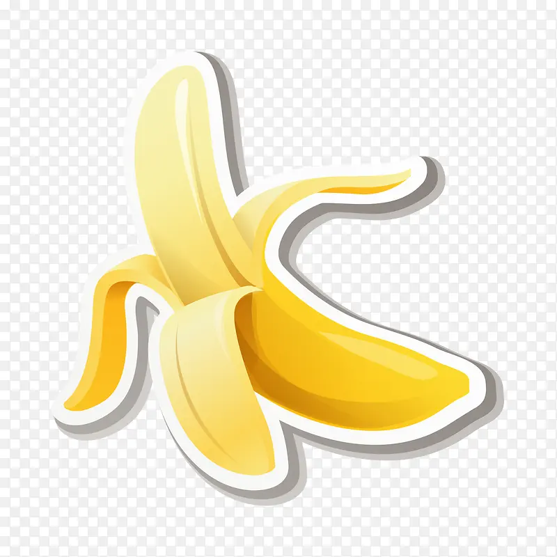 卡通香蕉水果贴纸设计