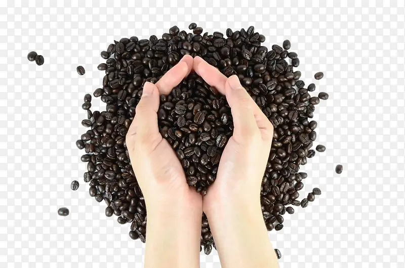 手捧咖啡豆