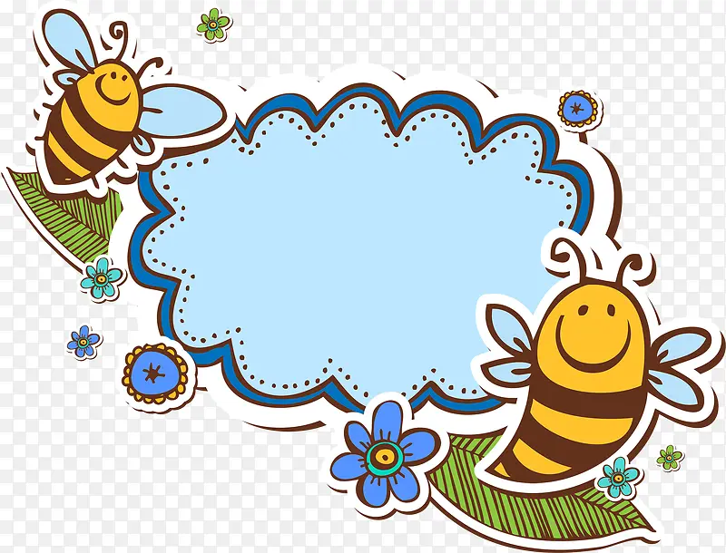 个性蜜蜂剪贴语言框