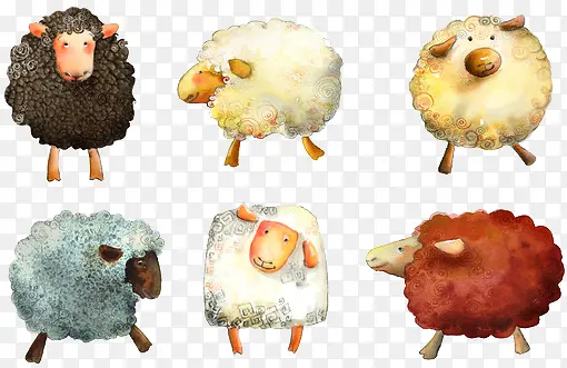 六只小绵羊