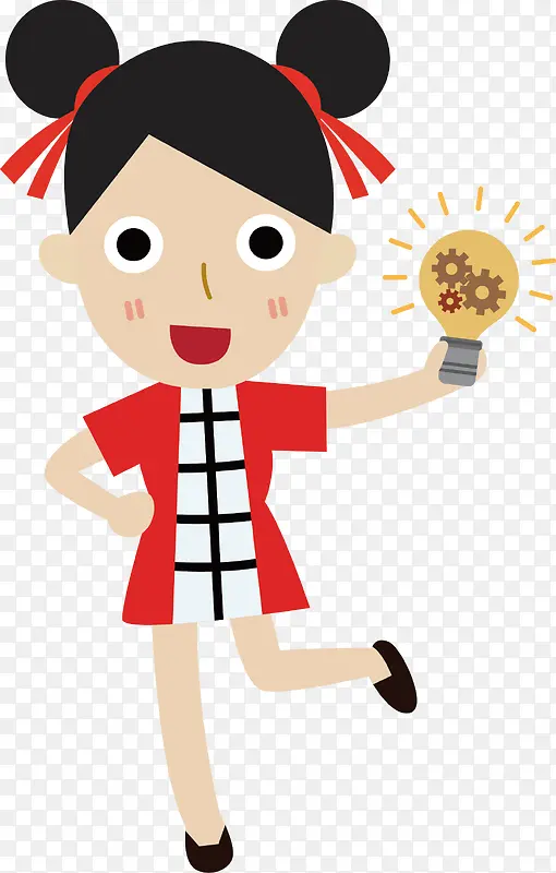 中国风灯泡女孩