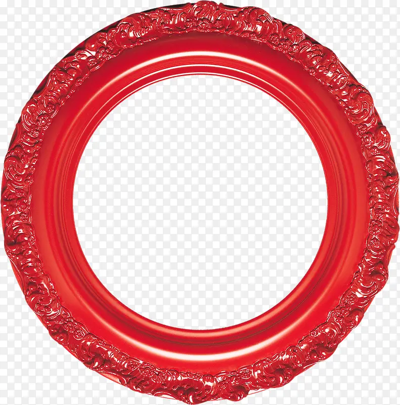 红色漂亮花纹圆环
