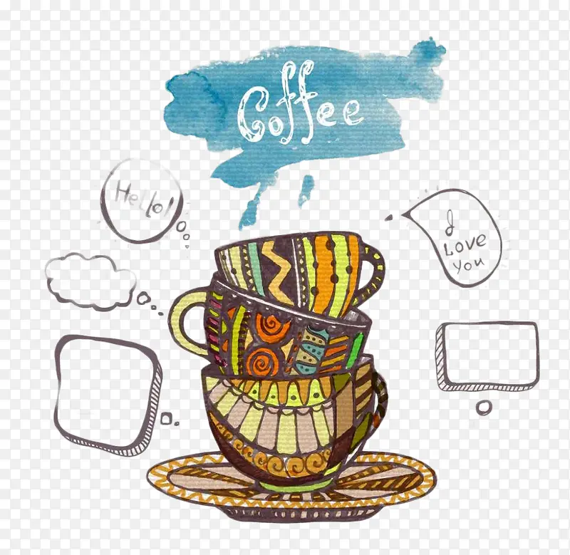 创意彩色咖啡杯
