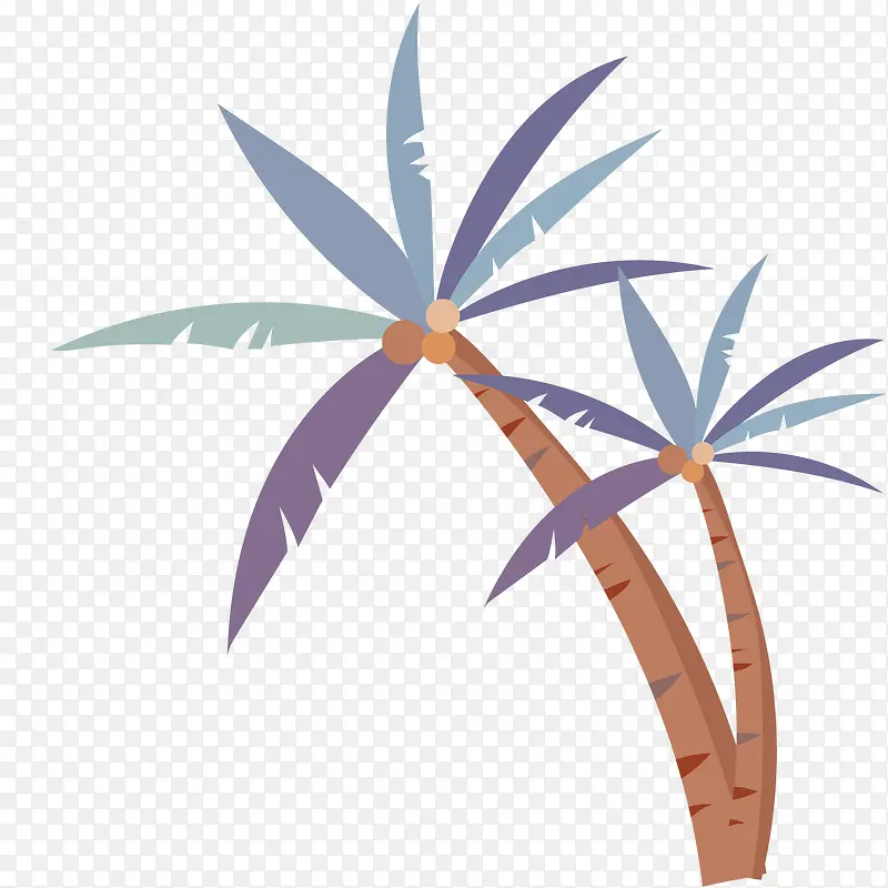 矢量海边椰树插画素材