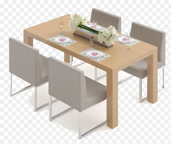 清新简洁的餐厅桌椅