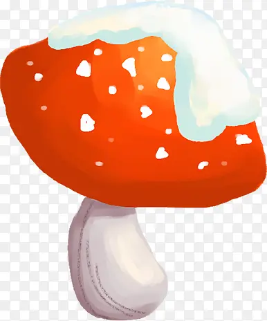 橙色蘑菇冬季景观