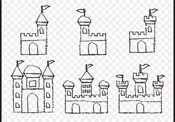 卡通简笔画城堡