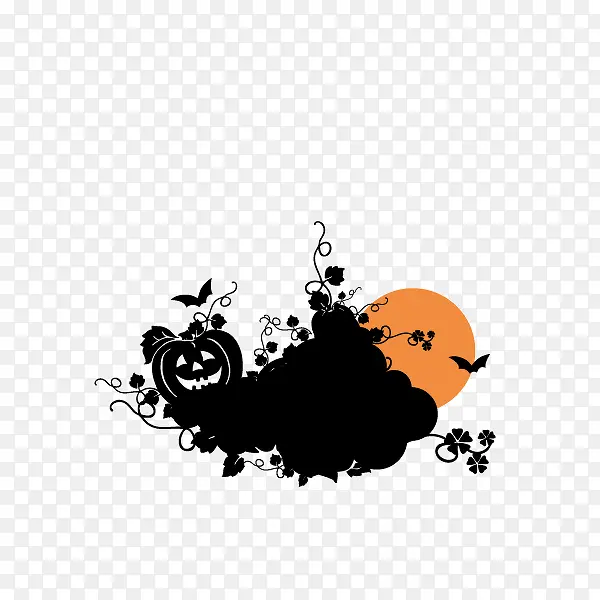万圣节南瓜节日装饰矢量图