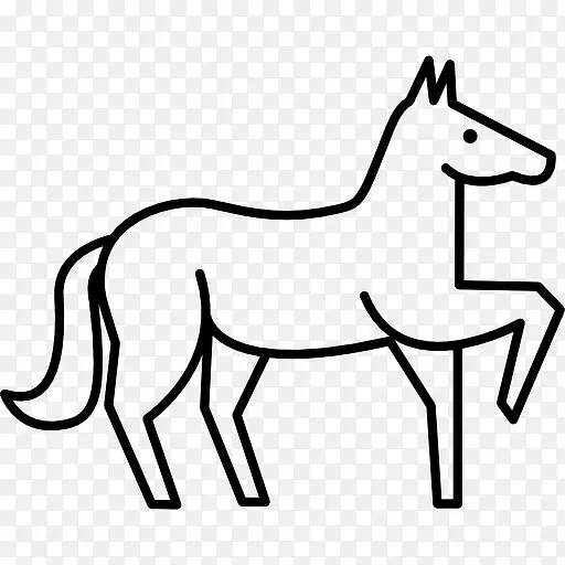 马抬起一只前脚轮廓图标