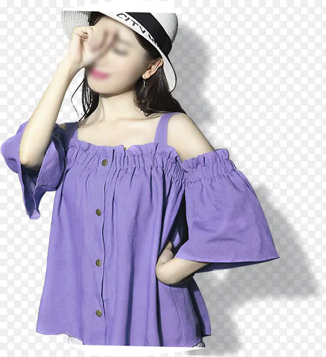 夏日紫色短袖设计效果图