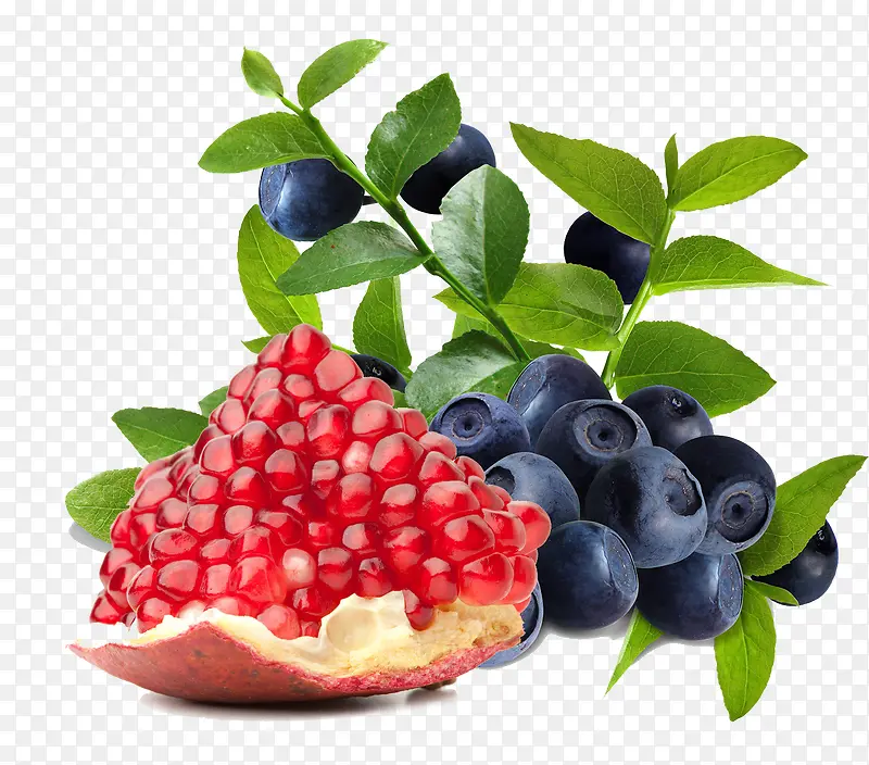 红石榴和蓝莓