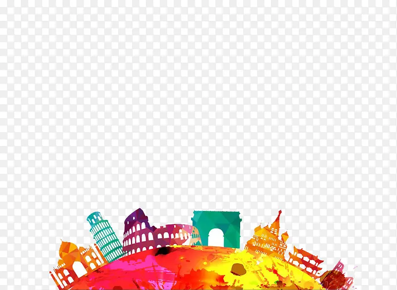 彩色建筑物地标