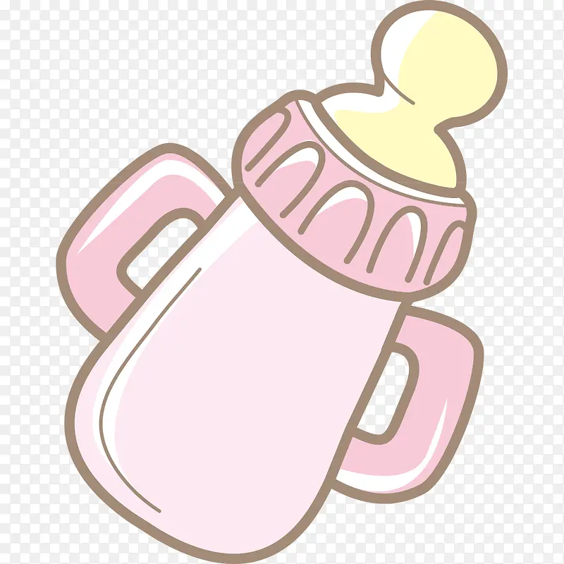 粉色的婴儿奶瓶