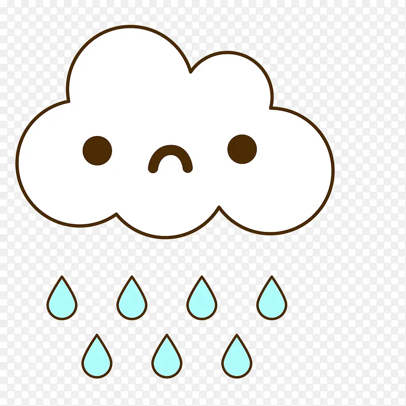 矢量手绘下雨天气