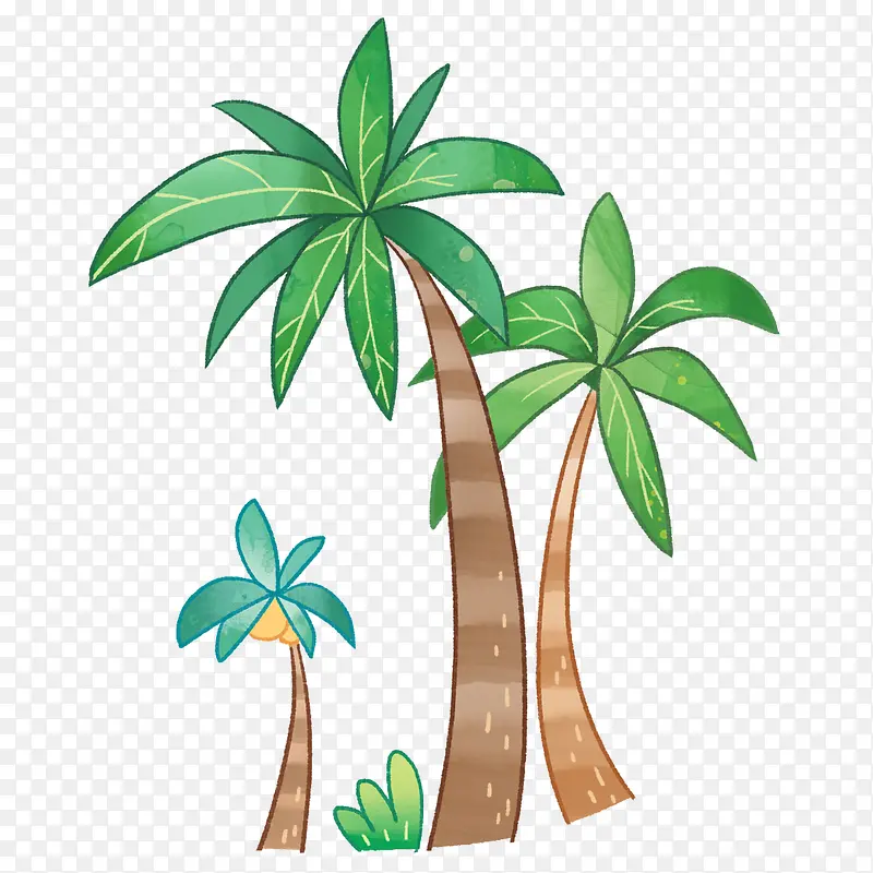 手绘椰树