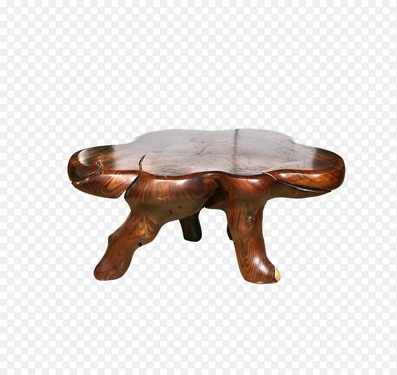 三腿艺术实木木雕木台茶桌