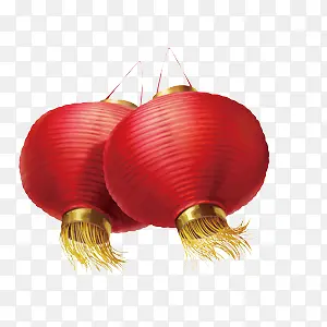 中国风节日素材红灯笼两只