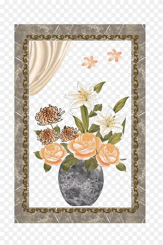相框内 的插花