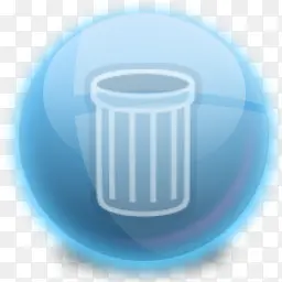 蓝色水晶圆形图标垃圾桶