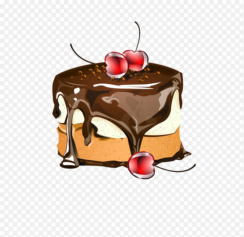 樱桃巧克力蛋糕图案
