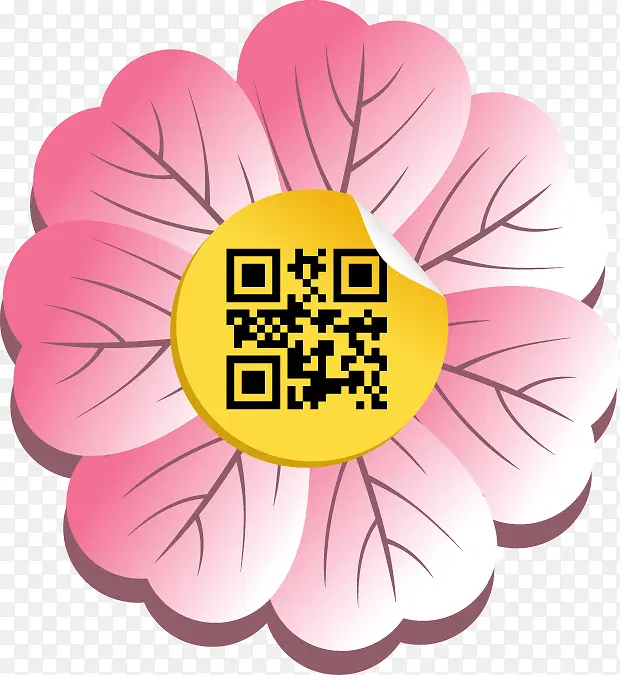 粉色花朵二维码图案