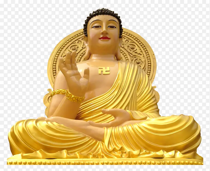 金色彩绘释迦牟尼佛坐像