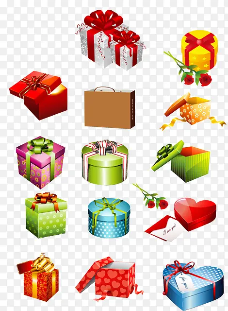 新年各种礼物盒png素材