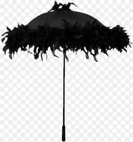 黑色羽毛伞装饰